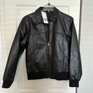 Zara Real Leather Men’s Bomber Jacket Size XL